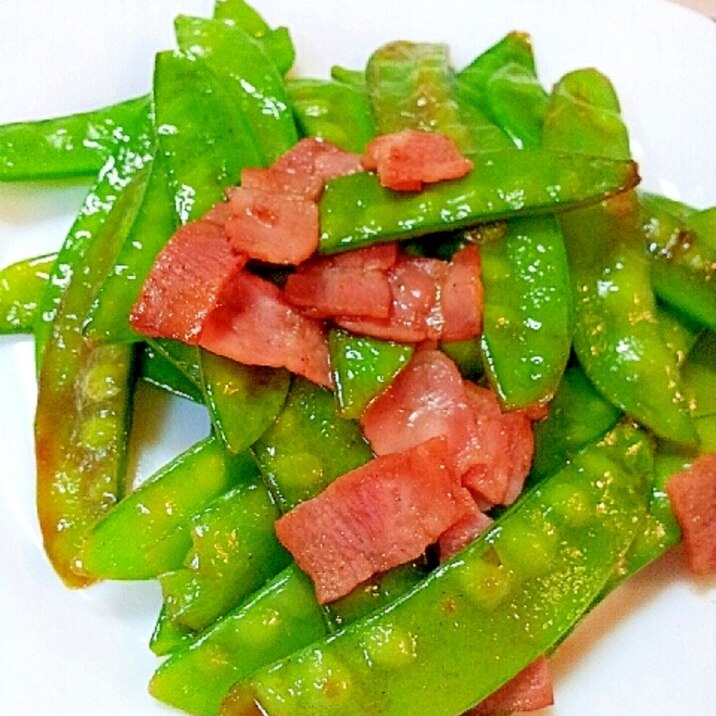 お弁当にも 絹さやとベーコンの醤油ソテー レシピ 作り方 By ラズベリっち 楽天レシピ